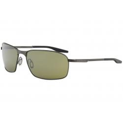 Serengeti Men's Varese Fashion Rectangle Sunglasses - Brushed Gunmetal/Polarized Green   8733 - Lens 64 Bridge 18 Temple 130mm