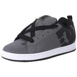 DC Shoes Men's Court Graffik Skateboarding Sneakers Shoes - Grey/Grey/Black Leather - 9 D(M) US