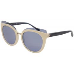 Tory Burch Women's TY9049 TY/9049 Fashion Sunglasses - Ivory Dark Blue/Blue   1662/72 - Lens 53 Bridge 19 Temple 140mm