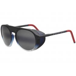 Vuarnet Ice Men's VL1709 VL/1709 Fashion Round Sunglasses - Matte Black Flag/Polarized Blue Silver Mir   0003 - Lens 51 Bridge 18 Temple 128mm