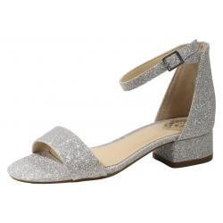 Vince Camuto Little/Big Girl's Pascala Ankle Strap Block Heel Sandals Shoes - Silver Glitter - 1 M US Little Kid