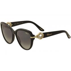 Chopard Women's SCH205S SC/H205S  Fashion Cat Eye Sunglasses - Black/Gold/Gemstones   0700 - Lens 56 Bridge 17 Temple 140mm