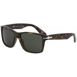 Persol Men's PO3195S PO/3195/S Fashion Square Sunglasses - Dark Havana/Green   1054/31 - Lens 58 Bridge 16 B 43.7 ED 64.2 Temple 145mm
