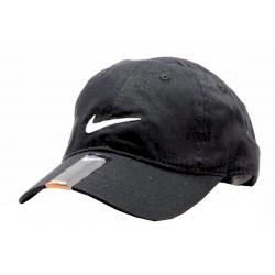 Nike Youth's Embroidered Swoosh Logo Cotton Baseball Cap Sz 4/7 - Black - 4/7