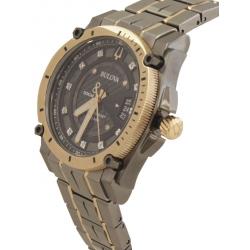 Bulova Men s Precisionist 98D149 Grey Rose Gold Diamond Analog Watch