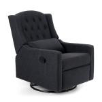 PHI VILLA Adjustable Living Room Recliner, Swivel Sofa Lounge Chair Black