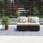 PHI VILLA Beige Patio Outdoor Sectional Sofa 2 Piece