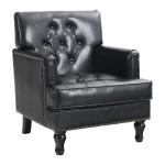 PHI VILLA Accent Living Room Wingback Chair Black-Leather