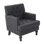 PHI VILLA Accent Living Room Wingback Chair Black-Textile
