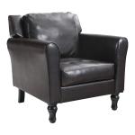 PHI VILLA Accent PU Leather Sofa Armchair - Wingback Lounge Chair Brown