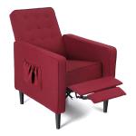 PHI VILLA Adjustable Living Room Fabric Upholstered Recliner Sofa Lounge Chair Red