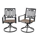 PHI VILLA Textilene Patio Dining Chair with Steel Frame, Set of 2 Set A