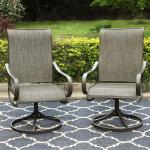 PHI VILLA Patio Swivel Rocker Chair Outdoor Dining Set 2 Chairs