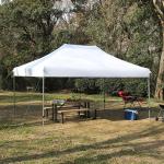 PHI VILLA 10' x15' White Straight Leg Pop-up Instant Folding Canopy