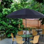 MFSTUDIO 10ft 16 Fiberglass Ribs Patio Umbrella with Push Button Tilt & Crank Navy Blue