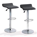 PHI VILLA Square PU Leather Counter Height Swivel Kitchen Bar Stools with Footrest, Set of 2