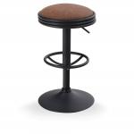 ALPHA HOME Swivel Counter Height Adjustable Bar Stool with Chrome Footrest - Brown 1 PC