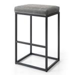 PHI VILLA Square PU Leather Bar Stool 30" / Grey