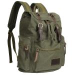 Nature's Lodge Vintage Canvas Top Load Rucksack Leather Bag 30L