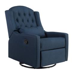 PHI VILLA Adjustable Living Room Recliner, Swivel Sofa Lounge Chair Blue