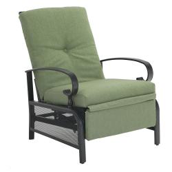 PHI VILLA Metal Adjustable Relaxing Recliner Lounge Chair with Cushion Green