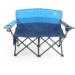 ALPHA CAMP Oversized Portable Camping Chair with Cup Holder Heavy Duty Support 300 LBS/ 450 LBS Loveseat