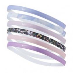 Nike Printed Headbands Assorted - 6 Pack - Women's Light Thistle / White / Iced Lilac One Size 6 Pack