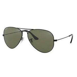 Ray-Ban Aviator Classic Sunglasses Black / Crystal Green Polarized