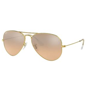 Ray-Ban Aviator Classic Sunglasses Shiny Gold / Brown Mirror Non Polarized