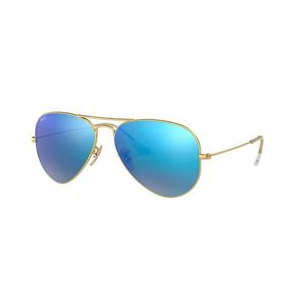 Ray-Ban Aviator Classic Sunglasses Matte Gold / Mirror Blue Non Polarized