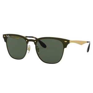Ray-Ban Blaze Clubmaster Sunglasses Brushed Gold / Dark Grey Non Polarized