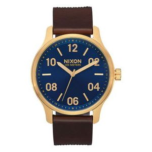 Nixon Patrol Leather Watch - Men's Navy / Brown / Black One Size