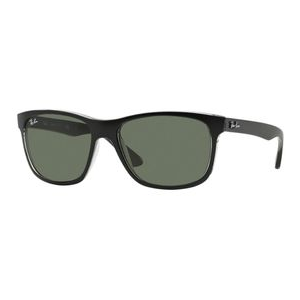 Ray-Ban RB4181 Sunglasses Top Matte Black On Trasp Grey / Green Non Polarized