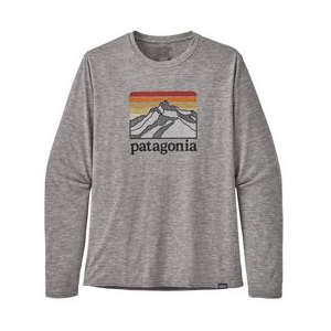 Patagonia Capilene Cool Daily Graphic Long Sleeve Shirt - Men's Line Logo Ridge: Feather Grey M