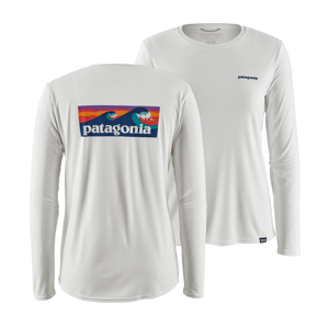 Patagonia Capilene Cool Daily Long Sleeve Shirt - Women's Boardshort Logo / White M