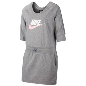 Nike Sportswear Swoosh Dress - Girls' Carbon Heather/Cool Grey/Pink L