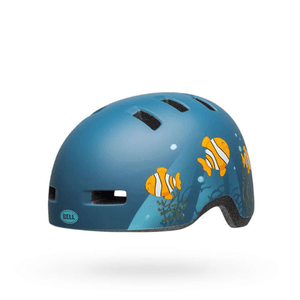 Bell Lil Ripper Helmet - Kids' Matte Gray / Blue Fish YOUTH