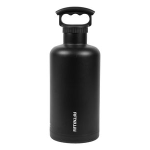 Fifty/Fifty Vacuum-insulated Barrel Growler Stainless Steel - 64oz BLACK