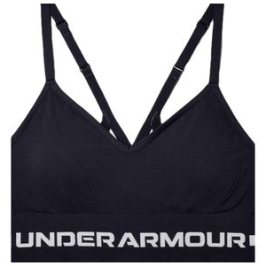 Under Armour Seamless Low Long Sports Bra - Women's Black / Halo Gray L