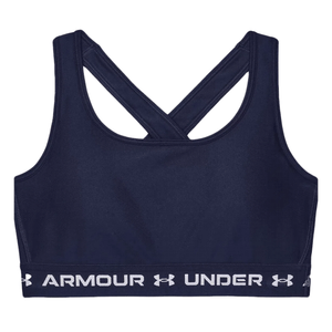 Under Armour Mid Crossback Sports Bra - Women's Midnight Navy / White L