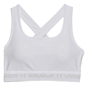 Under Armour Mid Crossback Sports Bra - Women's White / Halo Gray Xs