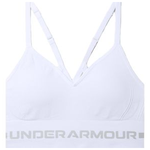 Under Armour Seamless Low Long Sports Bra - Women's White / Halo Gray M
