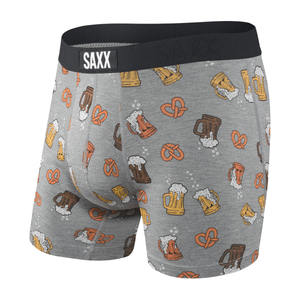 Saxx Vibe Super-Soft Boxer Brief - Men's Grey Beer Cheers S 5" Inseam