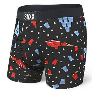 Saxx Vibe Super-Soft Boxer Brief - Men's Black Beer Champs S 5" Inseam