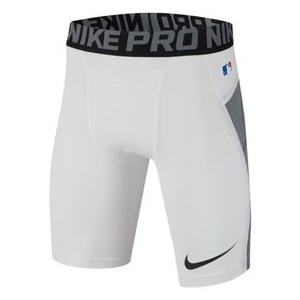 Nike Pro Heist Slider Baseball Shorts - Boys' White / Cool Grey / Black Youth S