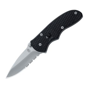 Gerber Mini Fast Draw Serrated Knife Black Stainless 440HC Serrated