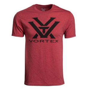 Vortex Logo Short Sleeve Tee Shirt - Men's RED HEATHER L