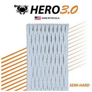 ECD Hero 3.0 Lacrosse Mesh Stringing Piece WHITE SEMIHARD