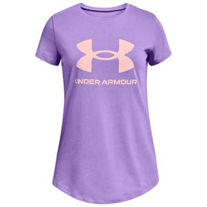 Under Armour Sportstyle Graphic Short Sleeve - Girls' Planet Purple / Beta Tint XL