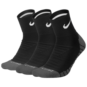 Nike Everyday Max Cushioned Training Ankle Socks - 3 Pack Black / White XL